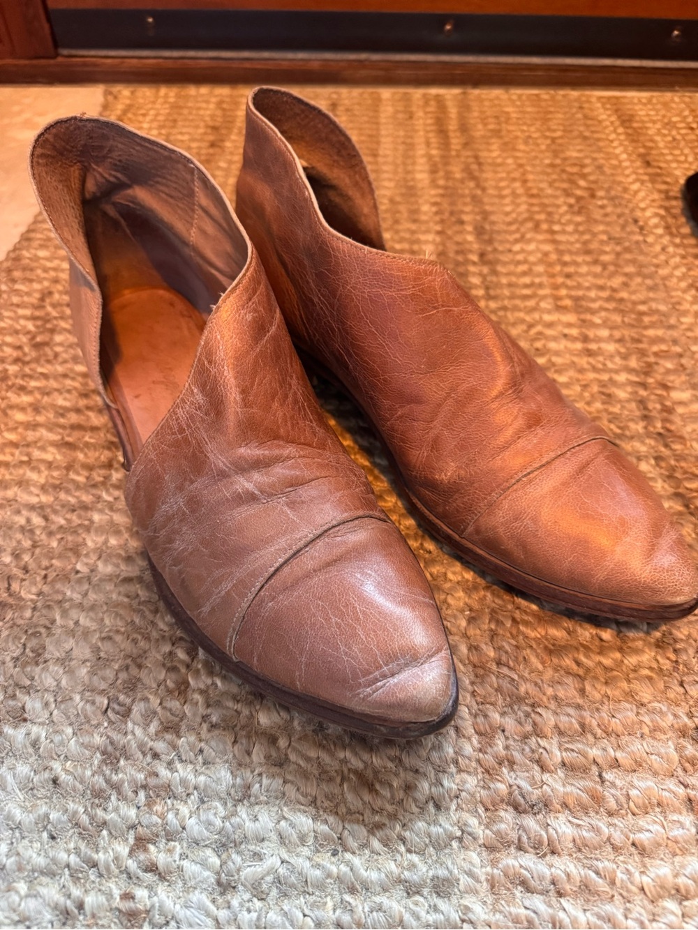 Free People Brown Leather Ankle Booties